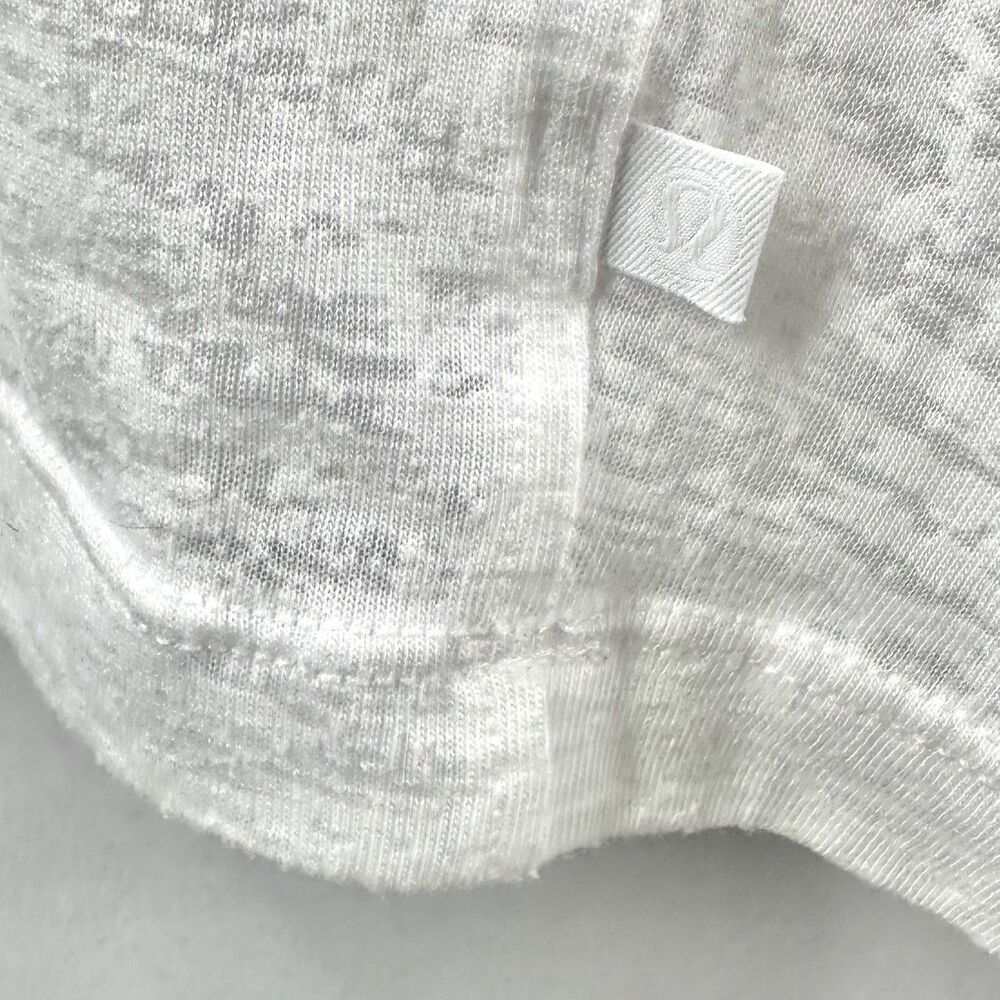Lululemon Womens Long Sleeve Shirt Sz 6 White Open Keyhole Back Low Key Burnout - Picture 4 of 11